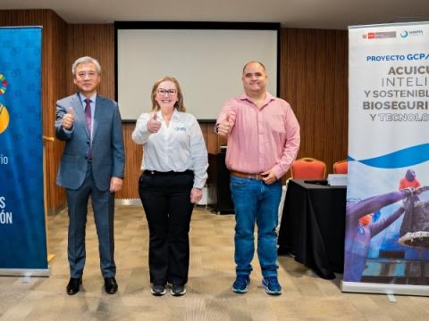 Sanipes, FAO y Corea del Sur pescadores acuicultura de langostinos