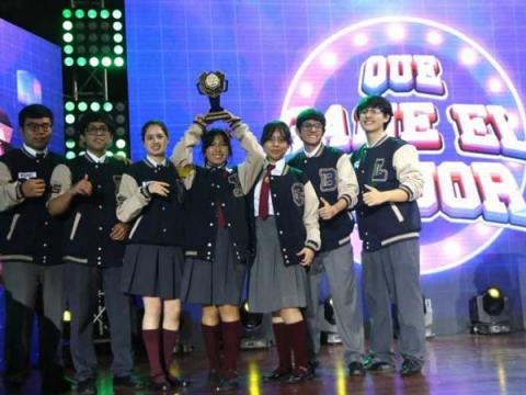 Colegio de San Martín de Porres campeona en la gran final del programa “Que gane el mejor” de TVPerú. Foto: IRTP.