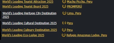premios perú cultura turismo